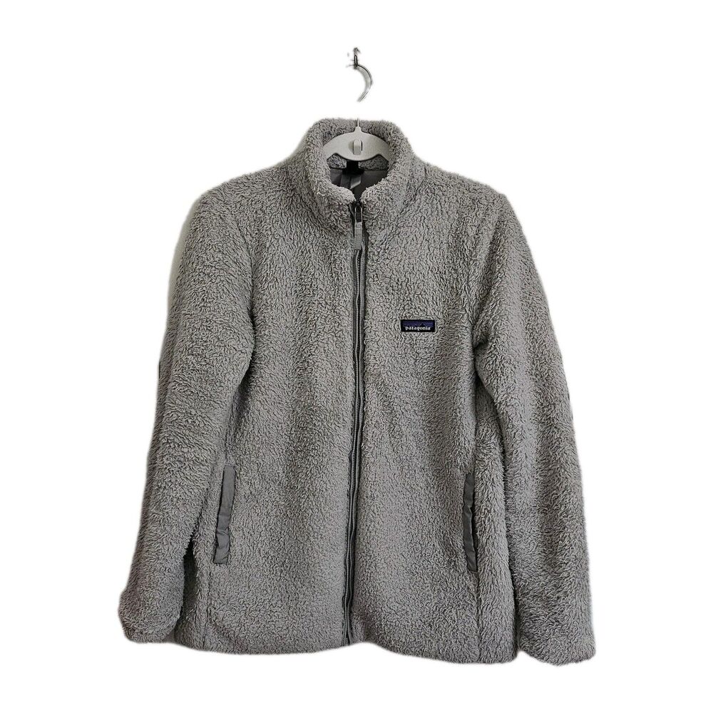 Patagonia Jacket Womens Medium Gray Los Gatos Full Zip Sherpa Fleece Fuzzy
